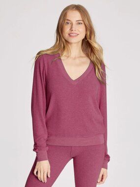 Wildfox Festival Fuchsia Baggy Beach Jumper Deep V size Small